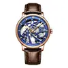 Reloj Marca de Moda Mark Waffee Reloj Mecánico Hueco para Hombre Fábrica de Moda Soporte Personalizado Prueba OEM