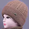 Nuevos Sombreros de Invierno para Mujeres de Mediana Edad y Mayores, Sombrero de Lana Cálido con Felpa para Abuela Señora Mayor, Sombrero de Punto Anti-Frío para Mamá