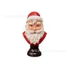 Busto do Papai Noel Decoração de Mesa de Natal Estátua de Busto do Papai Noel