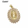WT-MP283 venta caliente de comercio exterior diseño de púas micro incrustado circón europeo y americano religioso lujo ligero collar colgante
