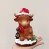 Novidade Transfronteiriça Natal Vaca das Terras Altas Fofa Árvore de Natal Enfeites Luminosos Decoração de Natal para Casa e Quintal