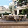 Mesas y sillas nórdicas para exteriores, Sillas de ratán para balcón, Mesas de comedor de ocio al aire libre para jardín de patio de villa, Sillas de ratán de cuerda de teca