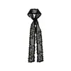 Bufanda Larga Delgada de Encaje Estilo Coreano Vintage para Mujer Diadema de Alta Gama Cinta Larga Bufanda Decorativa de Flores Pequeñas Bufanda Pequeña