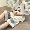 Conjunto Esportivo de Waffle para Homens, Verão, Caimento Solto, Camiseta Tamanho Grande, Shorts Casuais de Manga Curta, Roupa Masculina, Conjunto Estiloso