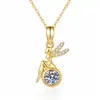 Batata Dulce Pequeña Más Vendida Collar Sencillo de Moissanita para Mujer Colgante de Diseño de Nicho Cadena para Clavícula de Plata de Ley S925 Joyería
