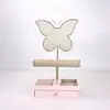 Suporte de Exibição de Joias Espelhado com Borboleta Rosa Suporte de Joias com Formato de Animal de Alta Qualidade Suporte de Exibição de Armazenamento Multifuncional