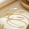 Pulsera de Brazo Metálica Brillante Transfronteriza Europea y Americana, Brazalete de Brazo Abierto de Ola de Moda de Nicho, Popular en Europa y América, Decoración de Brazo