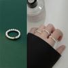 Anillo de cuentas de plata S925 para mujer, ligero, de lujo, retro, elegante, estilo frío, hecho a mano, con cuentas de oro, J9590