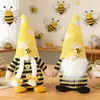 Decorações de Festa do Novo Abelha Transfronteiriças Lã Cordeiro Tecido Tricotado Listrado Bonecos Sem Rosto Ornamentos Bonecos Casal Atacado