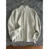 Cardigã de malha com gola alta estilo japonês e zíper duplo, suéter jacquard texturizado masculino de caimento solto com ombros caídos, peça de outer wear casual para sobreposição