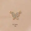 Pingente de Borboleta Vazado em Liga de Zinco Transfronteiriço com Strass e Esmalte, Acessórios de Joalheria, Pingente de Chaveiro, Acessórios de Joalheria DIY