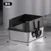 Bandeja Sanitaria para Gatos Cerrada Grande Desodorizante de Acero Inoxidable, Desmontable, Fácil de Limpiar, Engrosada, Antisalpicaduras, Nuevo Modelo de Inodoro para Gatos