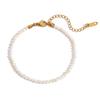 Moda Europea y Americana Elegante Color Piedra Natural Tobillera Acero Inoxidable Chapado en Oro de 18K Personalidad Piedra Tianhe Tobillera Aobao para Mujeres
