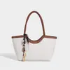 Bolso Tejido de Gran Capacidad para el Trabajo Diario de Mujer 2025 Nuevo Bolso Tipo Cesta de Verduras de Alta Gama Bolso Tote de Moda Versátil