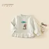 Moletom Gola Careca Infantil Outono 2026 Novo Estiloso Roupas Casuais Infantis Início do Outono Tops para Bebê Menina Estilo Primavera e Outono
