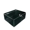 Caja de Almacenamiento Cuadrada Transparente Acrílica Personalizada Caja de Almacenamiento de Escritorio para Cosméticos, Joyería, Colección de Juguetes con Cerradura