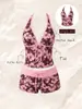 Traje de baño de dos piezas para mujer, estilo bikini, con lunares multicolores y amarre, sexy, de venta caliente en Europa y América, transfronterizo, 2027