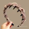 Faixa de Cabeça Floral Dentada Doce para Mulheres, Uso Diário ao Ar Livre, Faixa de Cabelo com Fita Superior de Caveira Alta, Prendedor de Cabelo Integrado, Acessório de Cabelo
