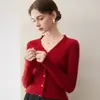 Suéter cárdigan de cachemira Otoño e Invierno Nuevo estilo Versátil Manga larga Otoño e Invierno Tejido de lana Suéter Prendas de abrigo para mujer Moderno Engrosado
