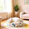 Tablero rascador redondo extragrande para gatos hecho de cartón blanco, duradero y resistente al desgaste, no suelta virutas, rascador de cartón corrugado supergrande para gatos