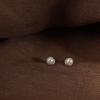 Pendientes de plata 925 con perla de agua dulce, sencillos y elegantes, redondos, pequeños, para uso diario, al por mayor