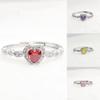 Tiktok popular joyería nicho diseño exquisito anillo en forma de corazón femenino Nuevo Anillo Diamante Rosa Diamante Rojo Suministro en vivo