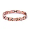 Pulsera Magnética de Cobre Rojo Antigua Transfronteriza Europea y Americana con Circonita de Microincrustación de Alta Gama, Joyería de Nuevo Estilo Moderna y Versátil