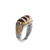 Plata Esterlina S925 Moda Retro Estatua de Buda para Hombre Ágata Dzi Vintage Nicho Versátil Anillo Abierto
