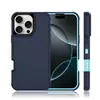 Nueva venta caliente adecuada para ip16promax contraste de color defensa tres en uno TPU PC cubierta superior e inferior funda de teléfono anticaída