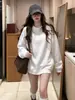 Sudadera Pesada de Cuello Redondo Estilo Coreano Versátil de Textura para Hombres y Mujeres, Sin Capucha, Pareja, Manga Larga, Holgada, Algodón Hua, Casual Holgado