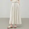 Pantalones Falda Ligeros de Lino Hielo con Caída para Mujer 2026 Nuevo Estilo de Verano, Pantalones Casuales Artísticos Adelgazantes, Pantalones Falda Delgados Chic Urbanos
