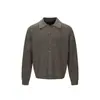 Chaqueta de punto gris UTiiTUii para hombre, estilo casual, cárdigan con solapa abotonada, chaqueta superior vintage 081