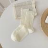Calcetines huecos de color sólido Medias de mujer Verano Malla fina Transpirable Verano Blanco leche fresco Calcetines apilados Algodón de mujer