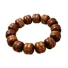 Pulsera de Madera de Tuya Taihang Añeja con Alto Contenido de Aceite, Pulsera de Cuentas de Madera Buda de Aceite Rojo, Joyería Unisex, Mayoreo
