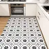 Tapetes de Piso para Cozinha Retrô Impermeáveis, à Prova de Óleo e Antiderrapantes Tapetes de Piso de Couro Laváveis com Pano Tapete Sem Lavagem Tapetes para Porta de Varanda