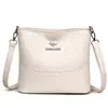 Popular Bolso de Moda para Mujer, Bolso Cubo Elegante de Cuero Suave Multicapa, Bolso de Hombro Cruzado de Gran Capacidad para Madres de Edad Media