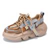 [Precio Promocional 138] Tenis Casuales Gruesos de Piel Genuina Moda Colorblock Zapatos para Mujer Ins