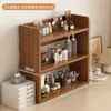 Estantería de Escritorio Estante de Almacenamiento Estante de Almacenamiento Simple Estilo Crema Estantería de Mesa Uso en Dormitorio Oficina Estante de Exhibición de Múltiples Niveles