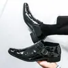 Zapatos Chelsea de punta fina británicos sin cordones de cuero talla grande transfronterizos para hombre zapatos planos moda para hombre zapatos de cuero para peluquero