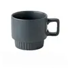Comercio Exterior Taza Gris Esmaltada de Color de 11 oz, Vaso de Agua de Cerámica de Alta Calidad, Regalo Conmemorativo Personalizado para Festividades, Taza de Leche
