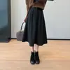Saia de Gaze Down ~ Elegante e Quente, Efeito Emagrecedor Cintura Elástica Acetato de Lã Espessado Saia Evasê Inverno G110517