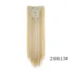 Set de 6 Piezas de Extensiones de Cabello Clip-In Transfronterizo Europeo y Americano para Mujeres, Cabello Largo Lacio, Extensiones de Cabello Sin Costuras, Hecho a Medida de Fábrica