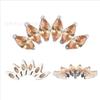 Joyería para perforación corporal de aleación de titanio ASTM F-136 Crown cattle color Zircón engastado ojo de caballo aretes labiales tipo stud punto