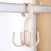Gancho de Roupa de 4 Garras Rotativo Livremente, Cabide de Armazenamento Plástico Multifuncional para Lenço Bolsa Cinto, Gancho de Roupa Doméstico Economizador de Espaço, Várias Cores Disponíveis