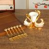 Conjunto de talheres de diamante estilo europeu Cisne colher de sobremesa base criativa garfo de bolo personalidade luxo leve decoração de colher de café