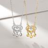 Plata S925 Candado de Seguridad Inteligente Collar con Candado Pequeño Diseño de Nicho Femenino Lujo Ligero Candado de Larga Duración Regalo de Cumpleaños