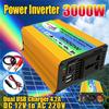 Fonte de Alimentação Wishebayshopee 12V para 220V/110V 3000W Inversor de Carro USB Duplo Inteligente e Eficiente