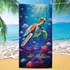 Tartaruga de Microfibra Lã Dupla Face Comércio Exterior Absorvente de Água Popular Toalha de Praia Secagem Rápida Estampa Digital Toalha de Banho Toalha de Praia