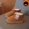 Botas de Nieve para Niñas Labubu 2025 Invierno Nuevas Niños Grandes Niñas Cálidas Grandes Forradas de Felpa de Algodón Zapatos de Algodón Engrosados Antideslizantes