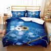 Funda nórdica con estampado digital de fútbol de acuarela, adecuada para decoración de ropa de cama de niños y niñas.